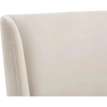 Amita Fabric Wheeled Armless Dining Chair - LOOMLAN - SUNPAN - Dining Chairs