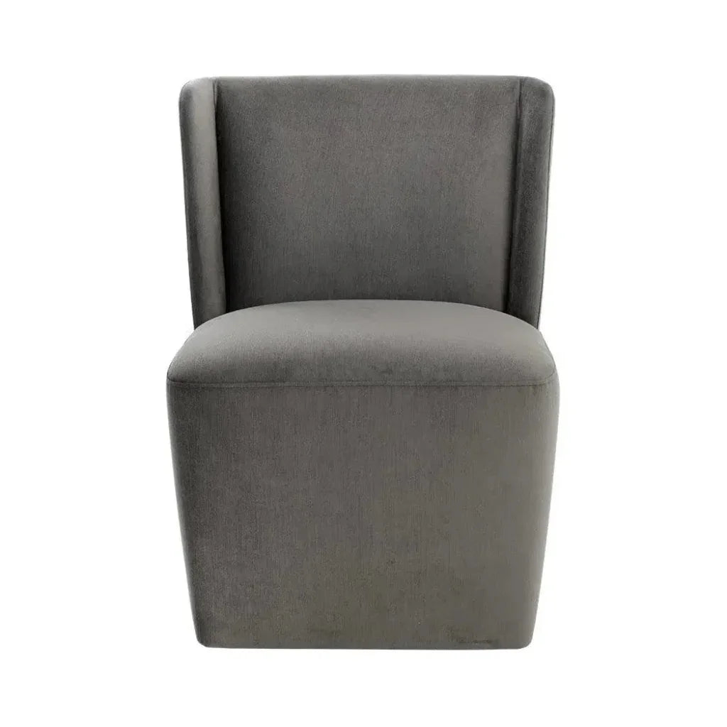 Amita Fabric Wheeled Armless Dining Chair - LOOMLAN - SUNPAN - Dining Chairs