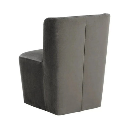 Amita Fabric Wheeled Armless Dining Chair - LOOMLAN - SUNPAN - Dining Chairs