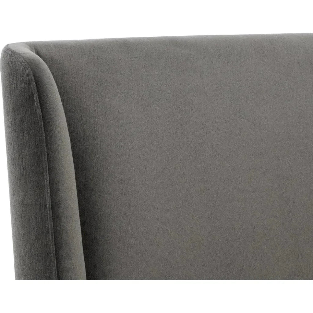 Amita Fabric Wheeled Armless Dining Chair - LOOMLAN - SUNPAN - Dining Chairs