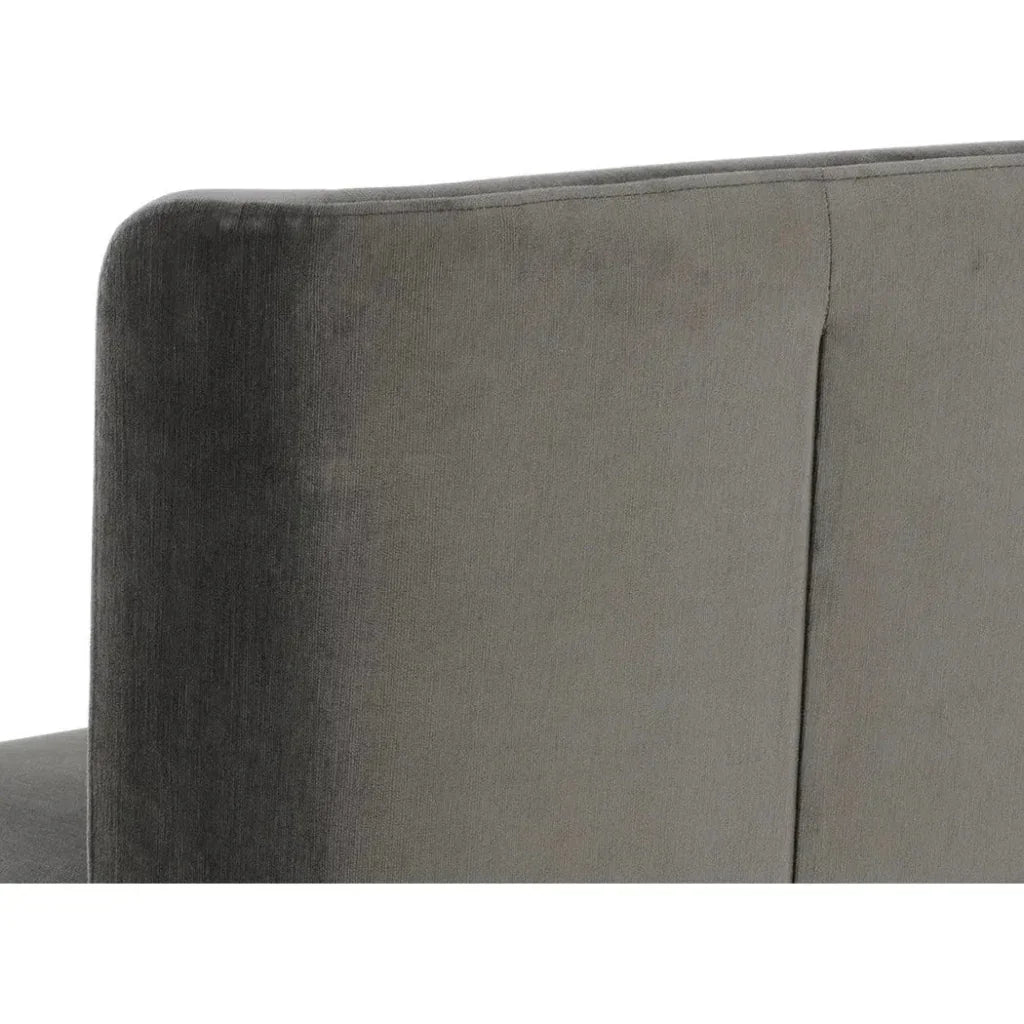 Amita Fabric Wheeled Armless Dining Chair - LOOMLAN - SUNPAN - Dining Chairs