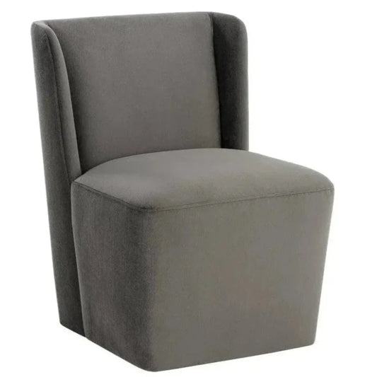 Amita Fabric Wheeled Armless Dining Chair - LOOMLAN - SUNPAN - Dining Chairs