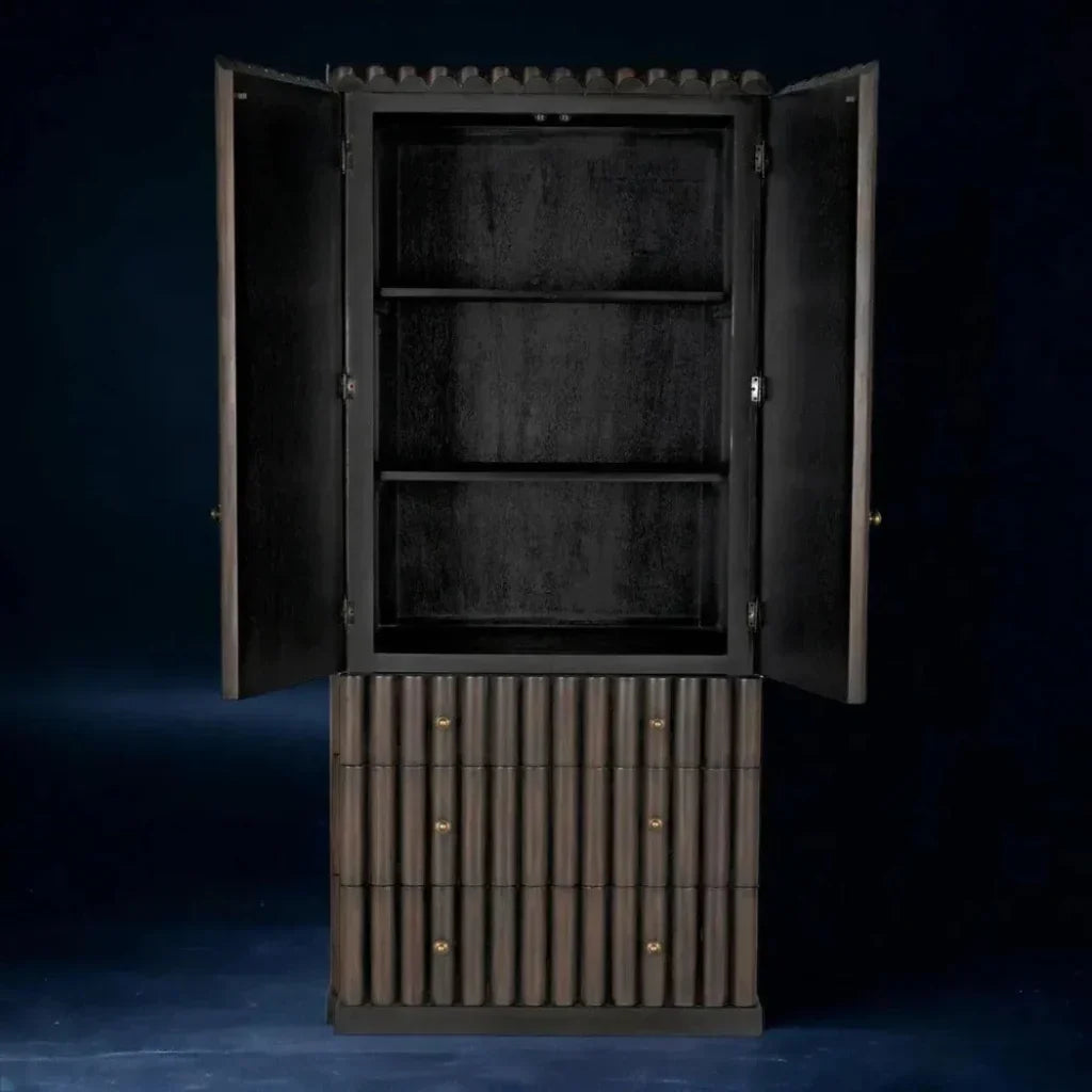 Amunet Hutch Bookcase Armoire Cabinet - LOOMLAN - Noir - Bookcases