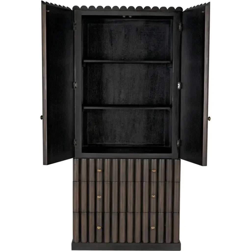 Amunet Hutch Bookcase Armoire Cabinet - LOOMLAN - Noir - Bookcases