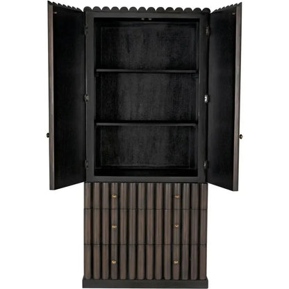 Amunet Hutch Bookcase Armoire Cabinet - LOOMLAN - Noir - Bookcases
