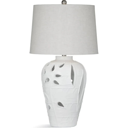 Amur Polyresin White Table Lamp - LOOMLAN - Bassett Mirror - Table Lamps