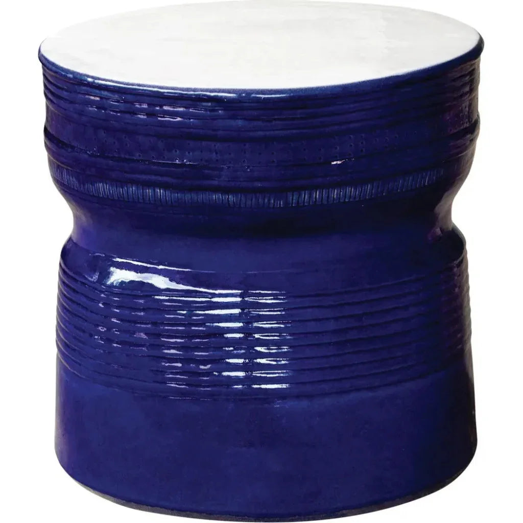 Ancaris Ring Accent Table - Navy Blue Outdoor End Table - LOOMLAN - Seasonal Living - Outdoor Side Tables