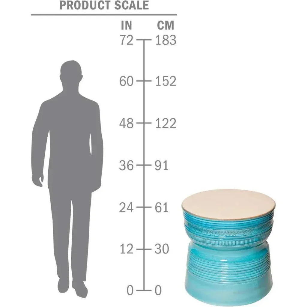 Ancaris Ring Blue Outdoor End Table - LOOMLAN - Seasonal Living - Outdoor Side Tables