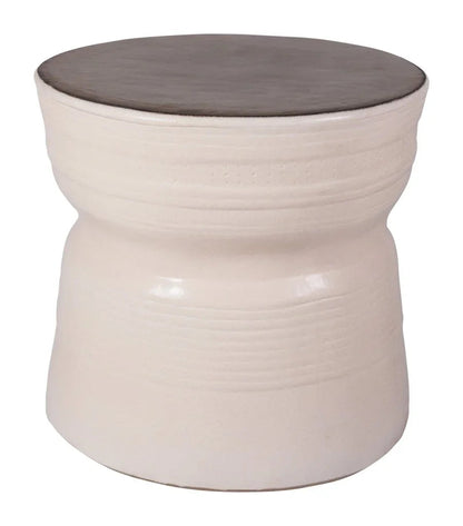Ancaris Ring Handcrafted Ceramic Patio Accent Table - LOOMLAN - Seasonal Living - Outdoor Side Tables