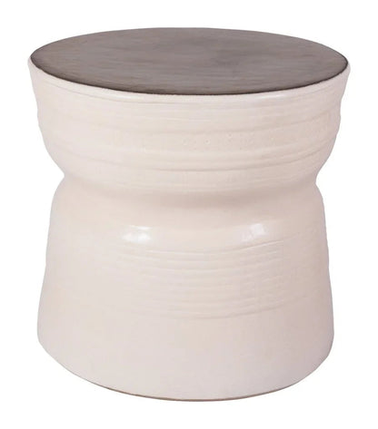 Ancaris Ring Handcrafted Ceramic Patio Accent Table - LOOMLAN - Seasonal Living - Outdoor Side Tables