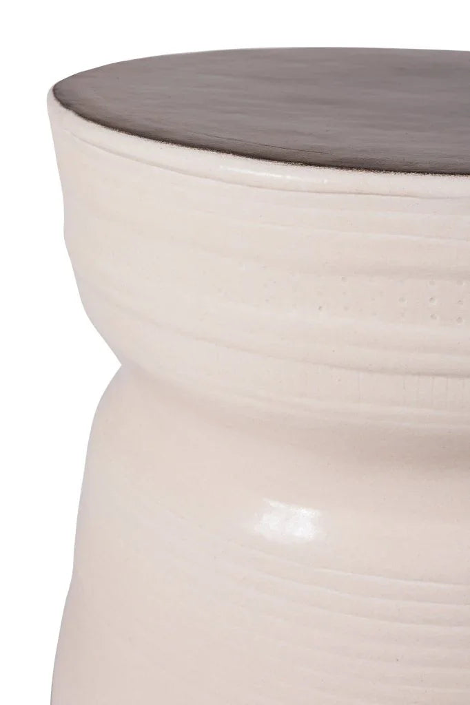 Ancaris Ring Handcrafted Ceramic Patio Accent Table - LOOMLAN - Seasonal Living - Outdoor Side Tables