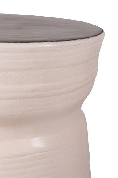 Ancaris Ring Handcrafted Ceramic Patio Accent Table - LOOMLAN - Seasonal Living - Outdoor Side Tables