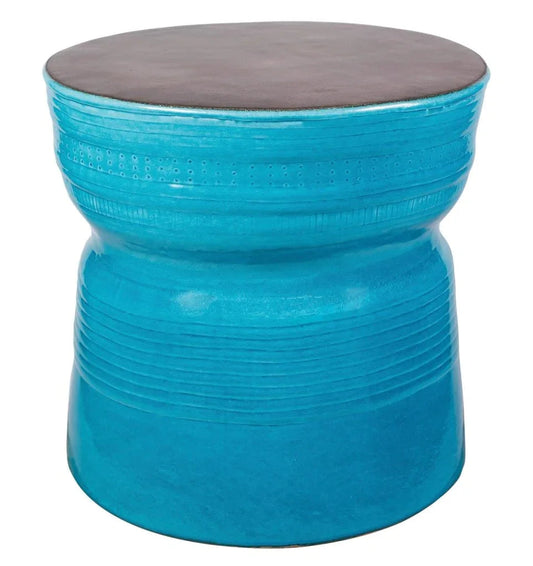 Ancaris Ring Handcrafted Ceramic Patio Accent Table - LOOMLAN - Seasonal Living - Outdoor Side Tables