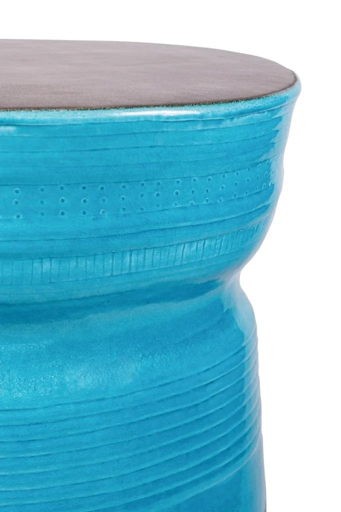 Ancaris Ring Handcrafted Ceramic Patio Accent Table - LOOMLAN - Seasonal Living - Outdoor Side Tables