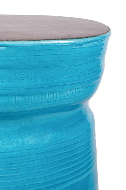 Ancaris Ring Handcrafted Ceramic Patio Accent Table - LOOMLAN - Seasonal Living - Outdoor Side Tables