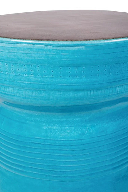 Ancaris Ring Handcrafted Ceramic Patio Accent Table - LOOMLAN - Seasonal Living - Outdoor Side Tables