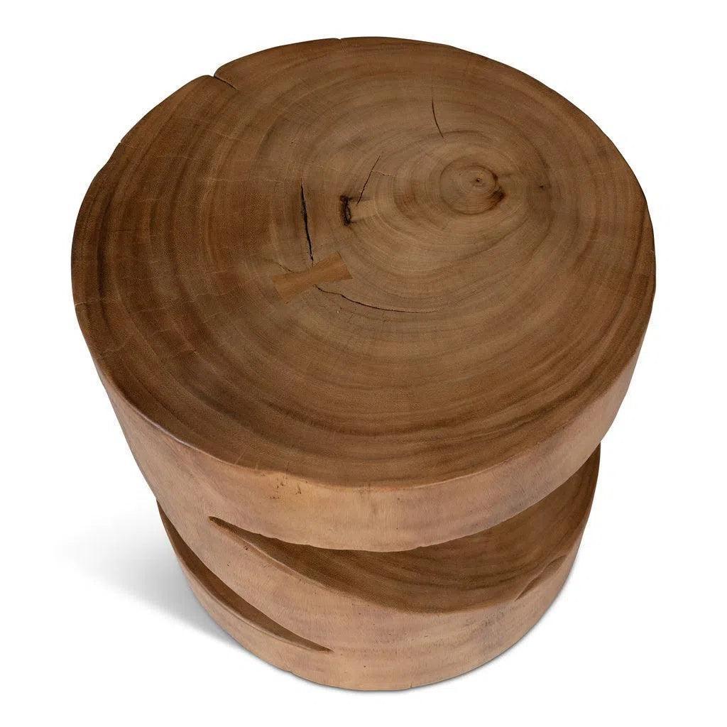 Anchali Natural Solid Chamcha Wooden Side Table - LOOMLAN - Urbia - Side Tables