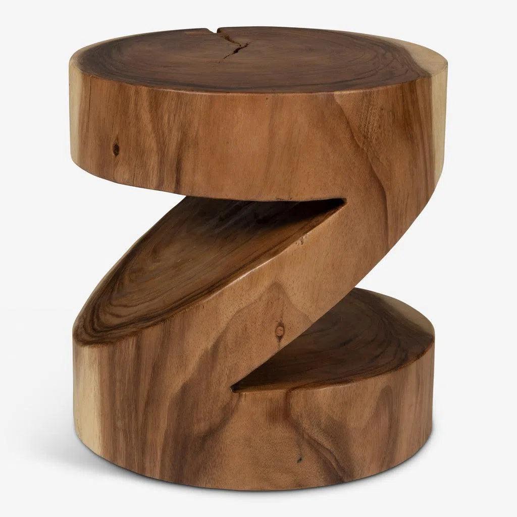 Anchali Natural Solid Chamcha Wooden Side Table - LOOMLAN - Urbia - Side Tables
