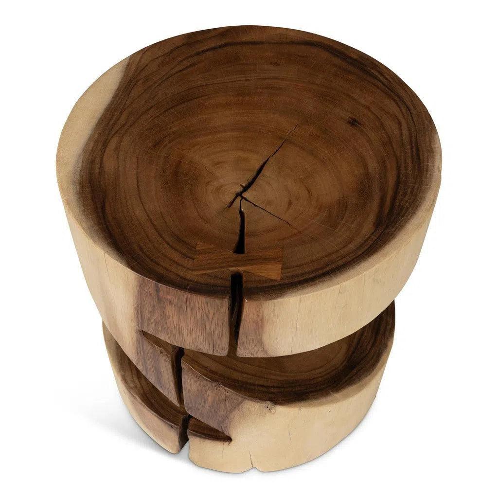 Anchali Natural Solid Chamcha Wooden Side Table - LOOMLAN - Urbia - Side Tables