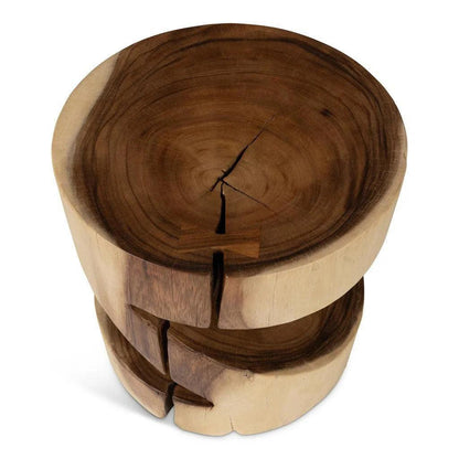 Anchali Natural Solid Chamcha Wooden Side Table - LOOMLAN - Urbia - Side Tables