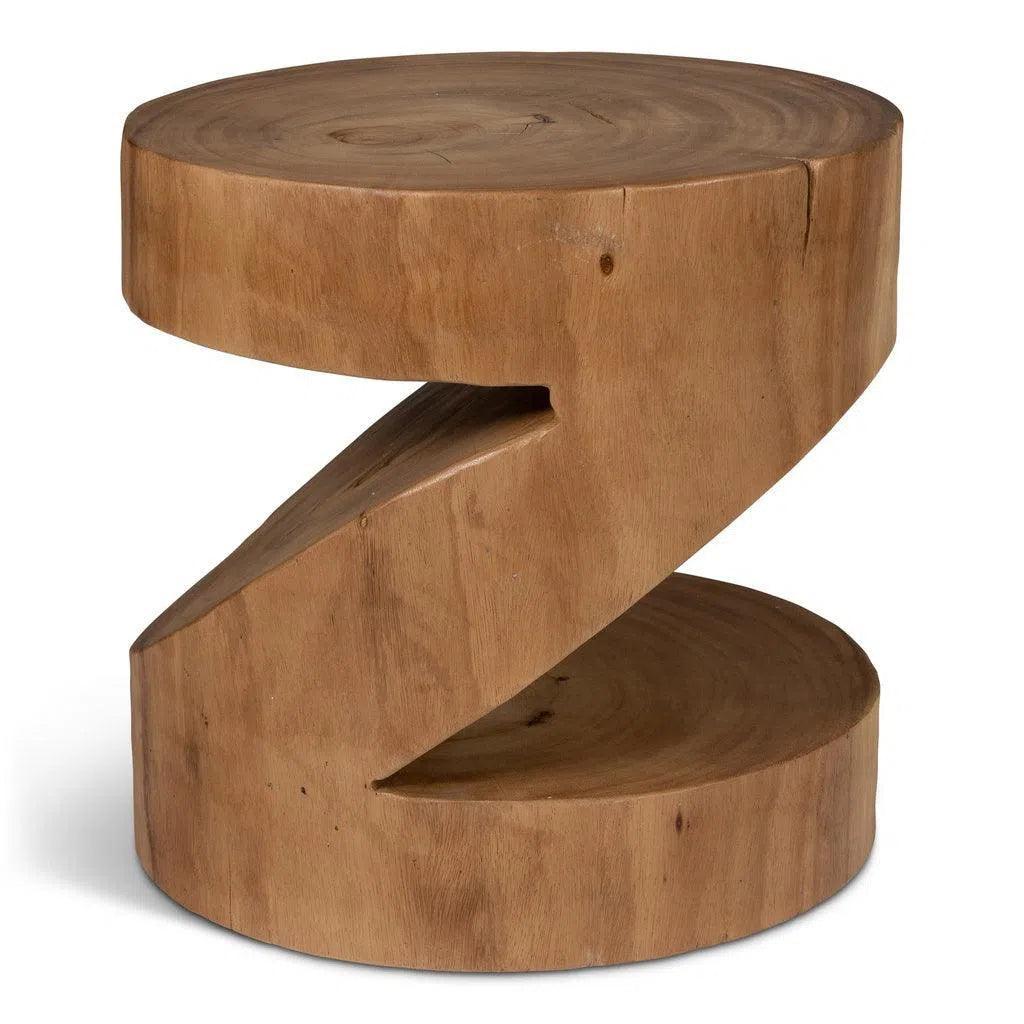 Anchali Natural Solid Chamcha Wooden Side Table - LOOMLAN - Urbia - Side Tables