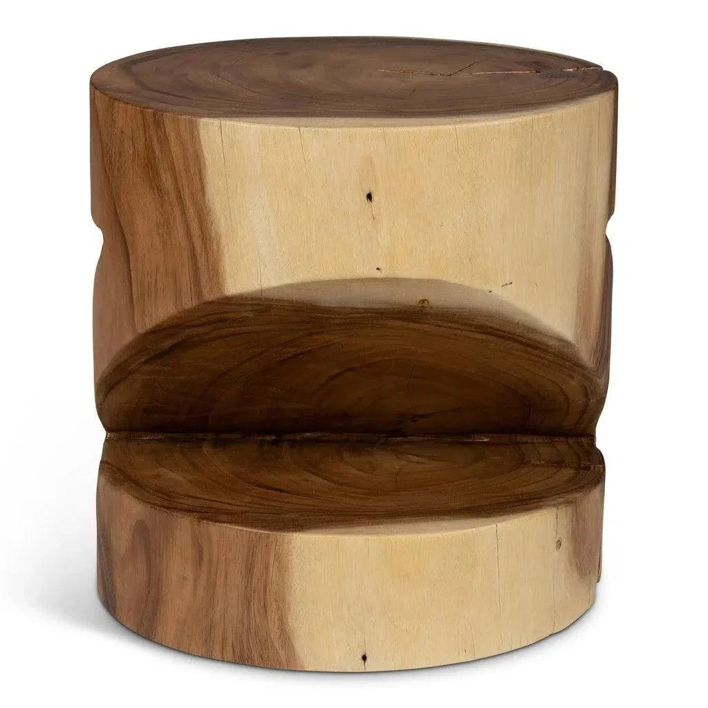 Anchali Natural Solid Chamcha Wooden Side Table - LOOMLAN - Urbia - Side Tables