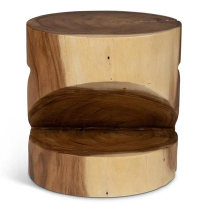 Anchali Natural Solid Chamcha Wooden Side Table - LOOMLAN - Urbia - Side Tables