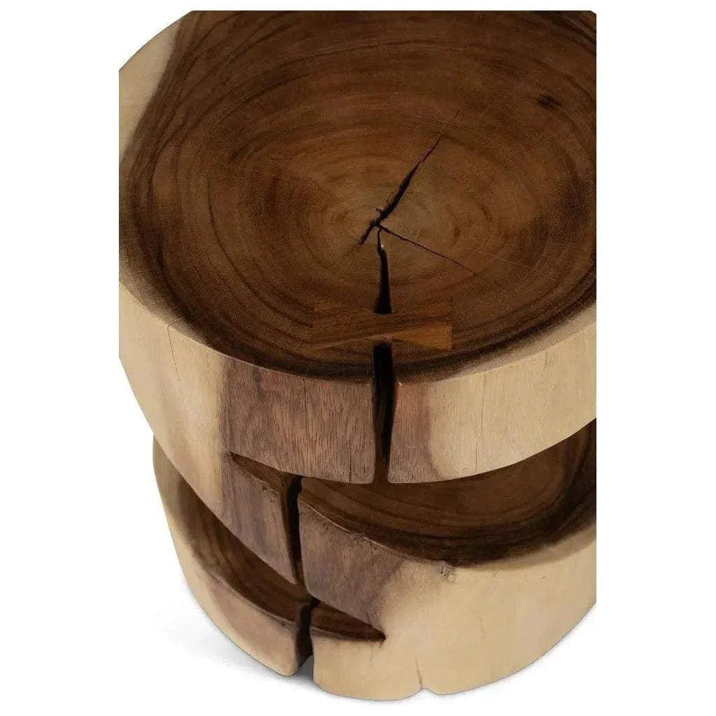 Anchali Natural Solid Chamcha Wooden Side Table - LOOMLAN - Urbia - Side Tables