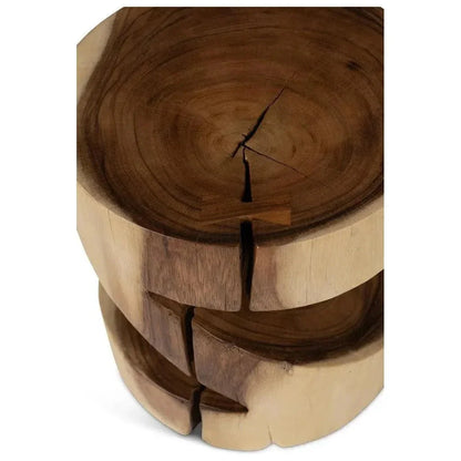 Anchali Natural Solid Chamcha Wooden Side Table - LOOMLAN - Urbia - Side Tables