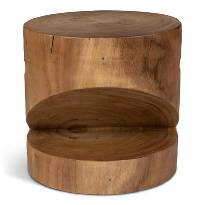 Anchali Natural Solid Chamcha Wooden Side Table - LOOMLAN - Urbia - Side Tables