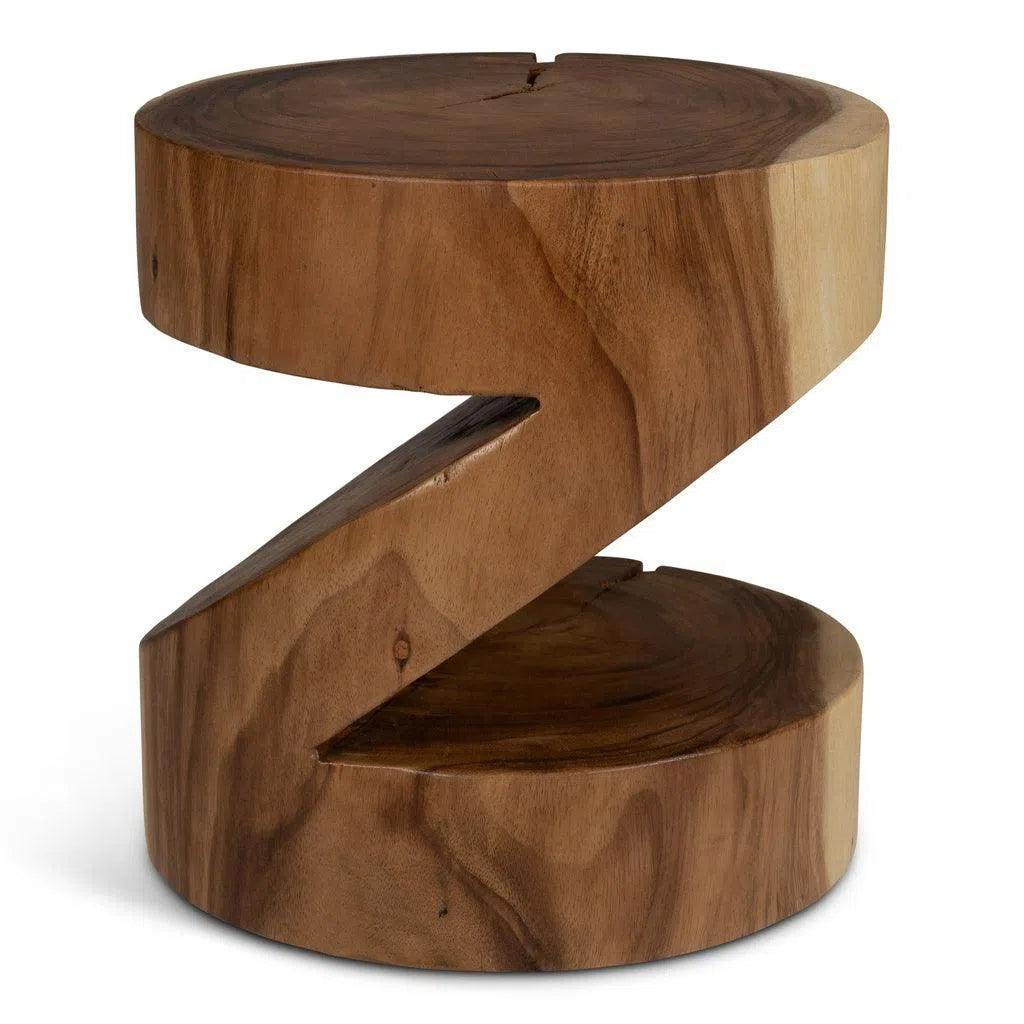 Anchali Natural Solid Chamcha Wooden Side Table - LOOMLAN - Urbia - Side Tables