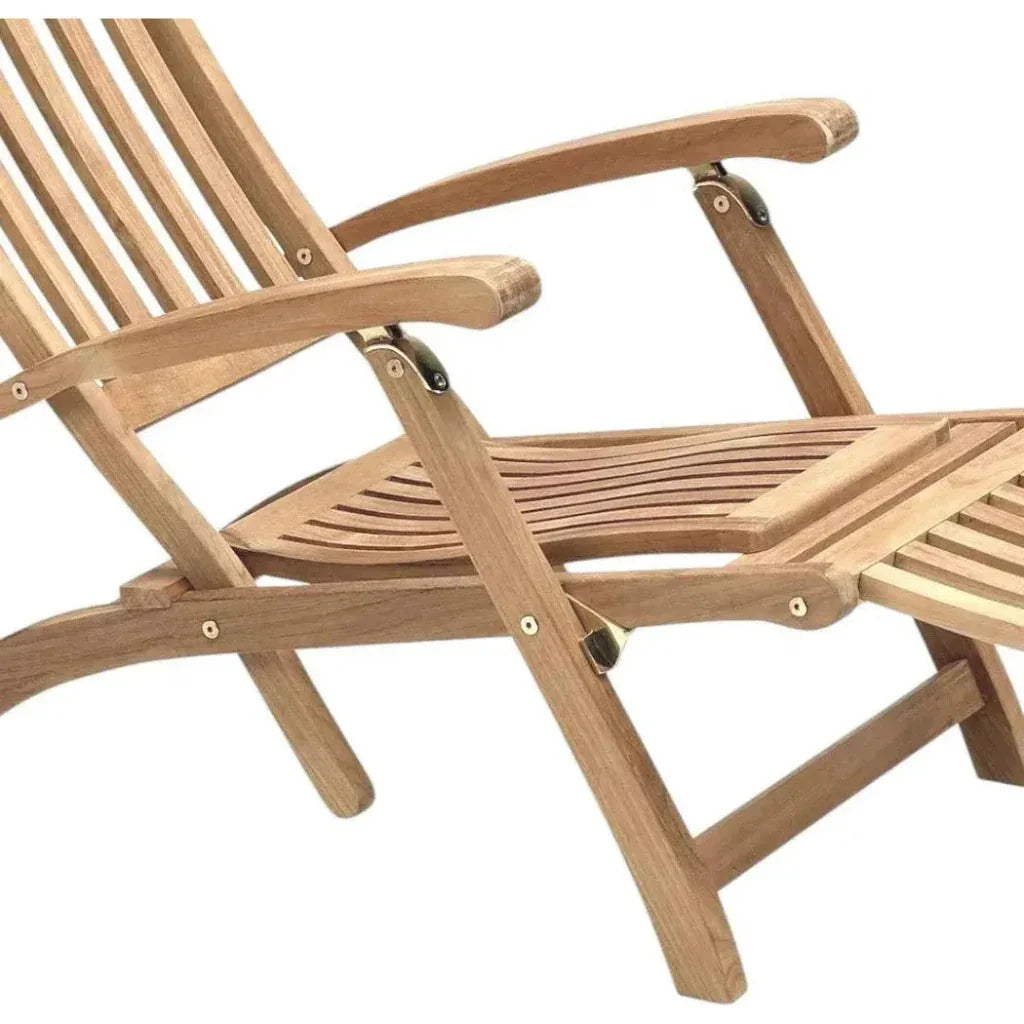 Anders Teak Folding Outdoor Deck Chair-Outdoor Lounge Chairs-HiTeak-LOOMLAN