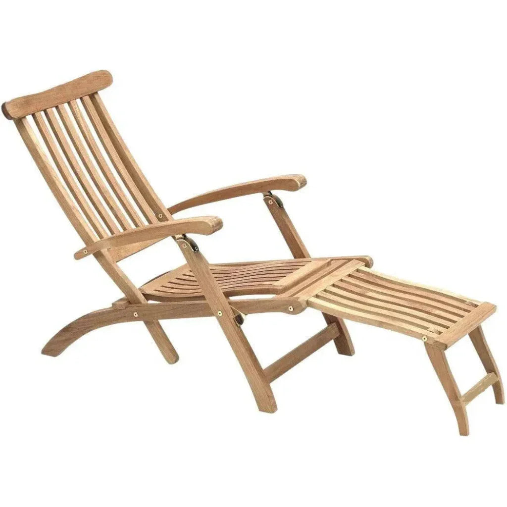 Anders Teak Folding Outdoor Deck Chair-Outdoor Lounge Chairs-HiTeak-LOOMLAN