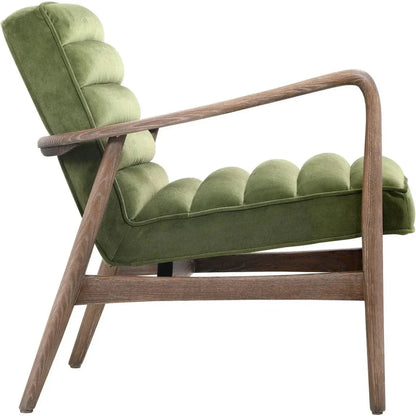 Anderson Performance Fabric Fiber & Wood Green Armchair - LOOMLAN - Moe's Home - Accent Chairs