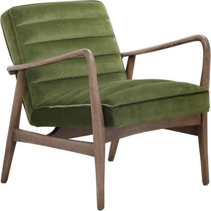 Anderson Performance Fabric Fiber & Wood Green Armchair - LOOMLAN - Moe's Home - Accent Chairs