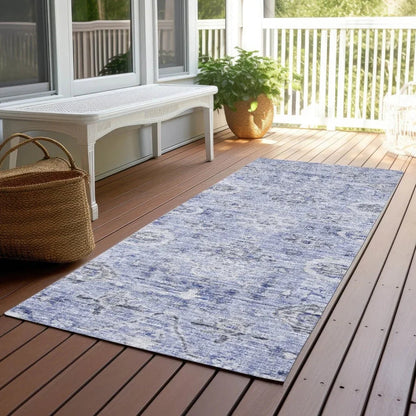 Andorra Blue Washable Indoor-Outdoor Rug-Outdoor Rugs-LOOMLAN Rugs-LOOMLAN