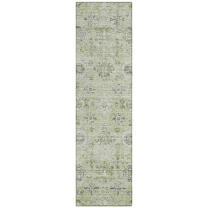 Andorra Green Washable Indoor-Outdoor Rug-Outdoor Rugs-LOOMLAN Rugs-2'3" x 7'6"-LOOMLAN
