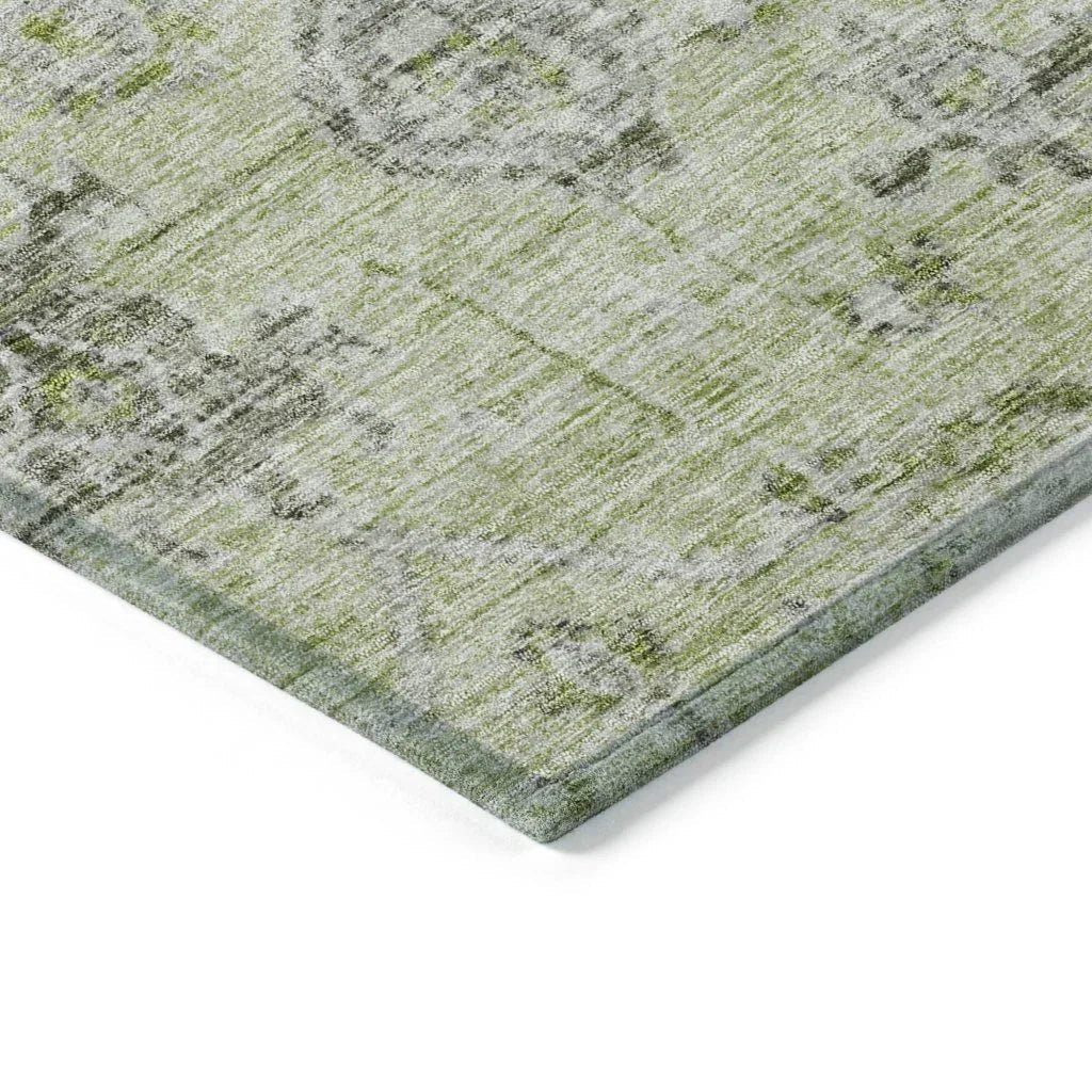 Andorra Green Washable Indoor-Outdoor Rug-Outdoor Rugs-LOOMLAN Rugs-LOOMLAN