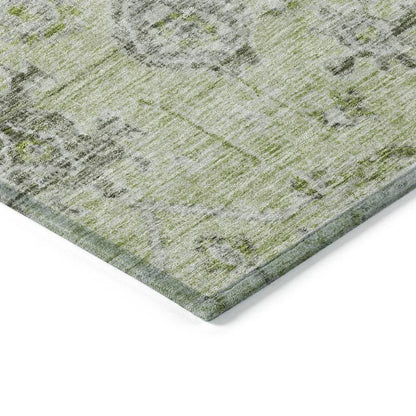 Andorra Green Washable Indoor-Outdoor Rug-Outdoor Rugs-LOOMLAN Rugs-LOOMLAN