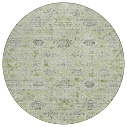 Andorra Green Washable Indoor-Outdoor Rug-Outdoor Rugs-LOOMLAN Rugs-8' x 8'-LOOMLAN