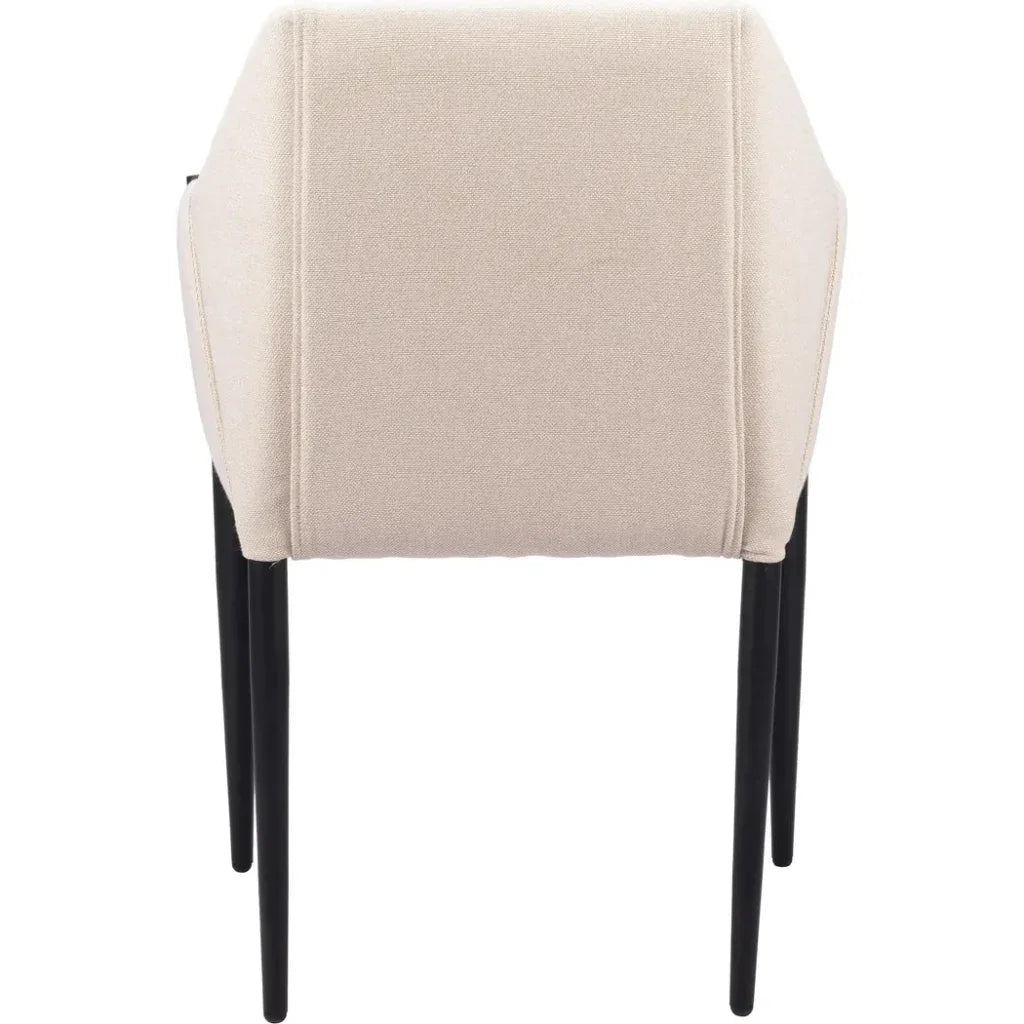 Andover Steel Beige Dining Arm Chair 2PC - LOOMLAN - Zuo Modern - Dining Chairs