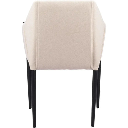 Andover Steel Beige Dining Arm Chair 2PC - LOOMLAN - Zuo Modern - Dining Chairs