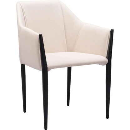 Andover Steel Beige Dining Arm Chair 2PC - LOOMLAN - Zuo Modern - Dining Chairs