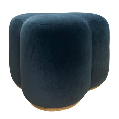 Andrea Blue Velvet Fabric Ottoman-Ottomans-Wildwood-Blue-LOOMLAN
