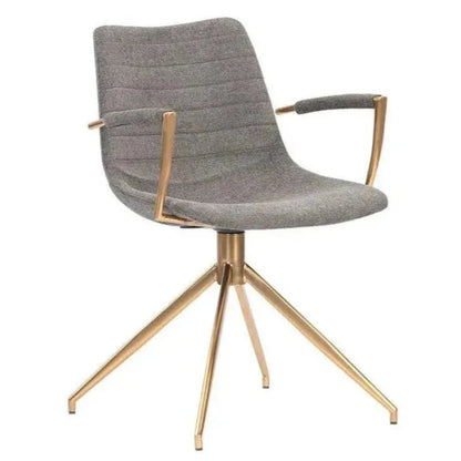 Andres Fabric Swivel Dining Armchair - LOOMLAN - SUNPAN - Dining Chairs