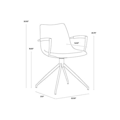 Andres Fabric Swivel Dining Armchair - LOOMLAN - SUNPAN - Dining Chairs