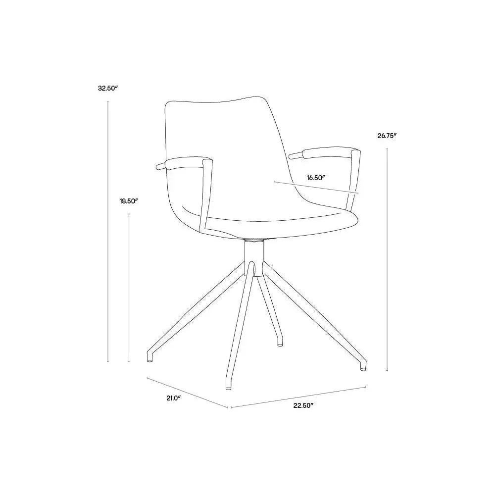 Andres Fabric Swivel Dining Armchair - LOOMLAN - SUNPAN - Dining Chairs