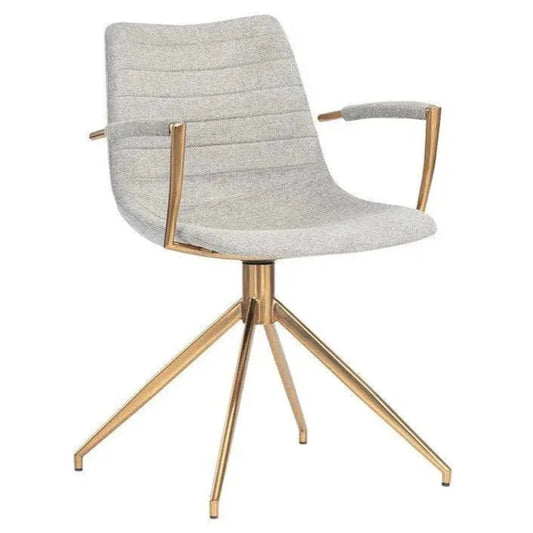 Andres Fabric Swivel Dining Armchair - LOOMLAN - SUNPAN - Dining Chairs