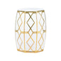 Andreu Ceramic Outdoor Garden Stool-Garden Stools-Chelsea House-White/Gold-LOOMLAN