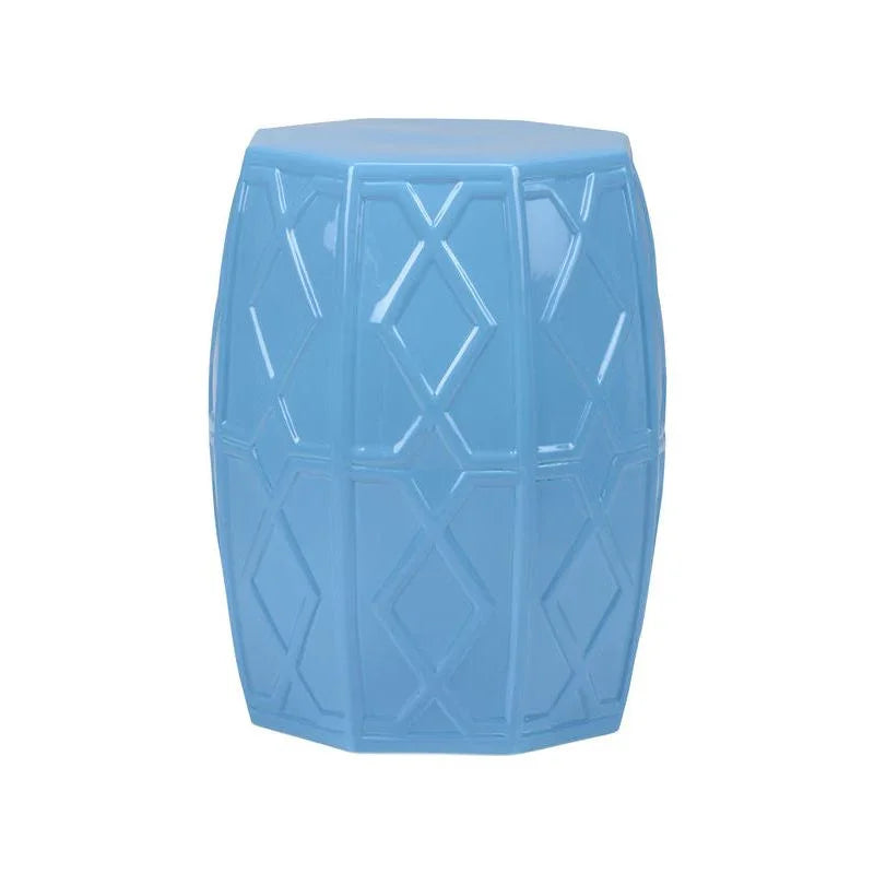 Andreu Ceramic Outdoor Garden Stool-Garden Stools-Chelsea House-Blue-LOOMLAN